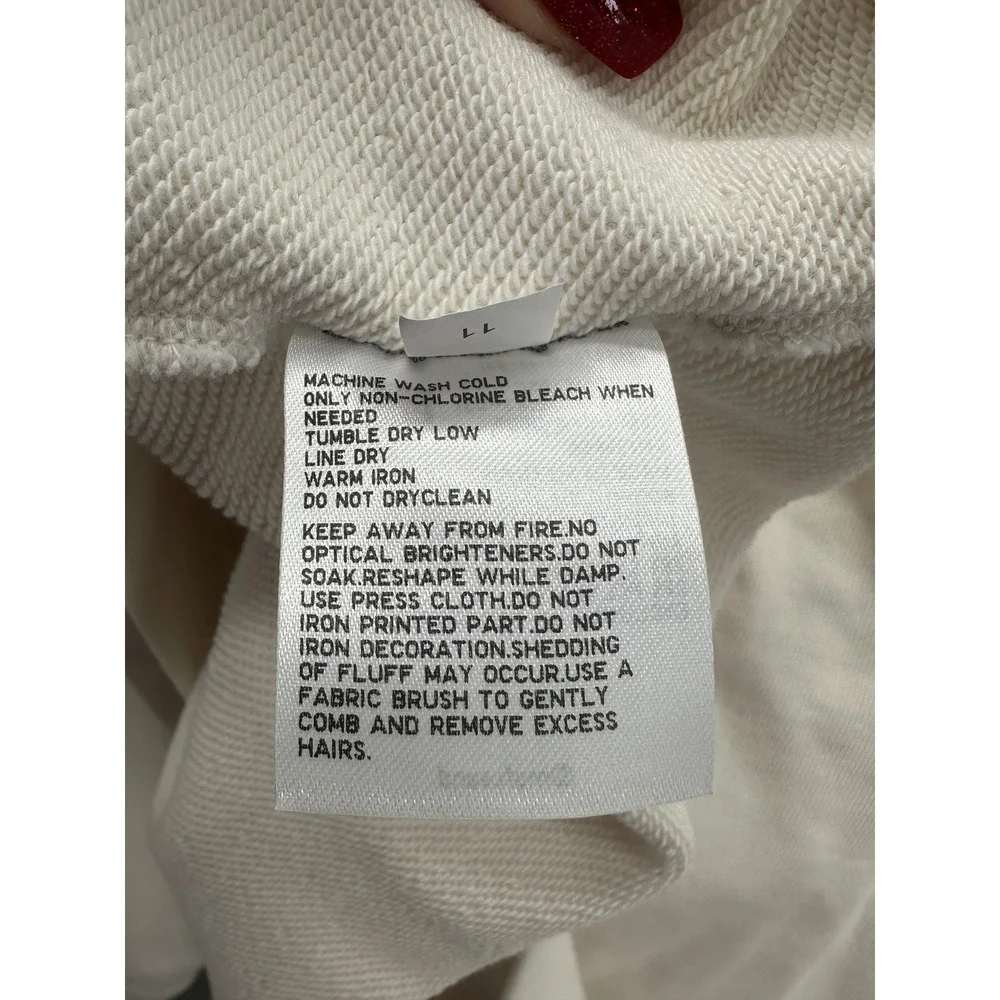 Uniqlo mofusand Teddy Meow Cat Crew Neck Sweatshirt Cream Size Small Anime Cute - Picture 8 of 9